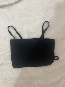 Black Sleeveless Crop Top
