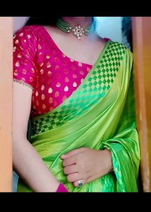 NEON GREEN COLOUR SAREE FOR WOMEN