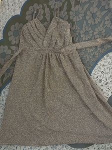 Sparkly V-Neck Mini Dress