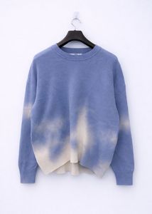 Blue Tie-Dye Pullover Sweater