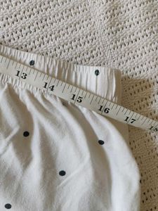 White Polka Dot Pajama Shorts with Lace Trim