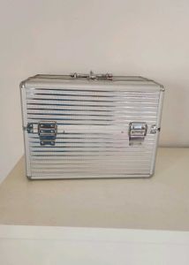 Silver Makeup Train Case