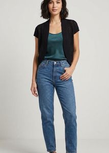 Stylish Black Knit Bolero Cardigan