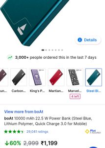 boAt 10000 mAh 22.5 W Power Bank, Slightly Used