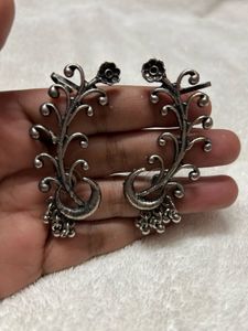 Silver Floral Ear Cuff Set