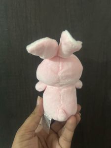 pink plush bunny stuffed toy with white inner