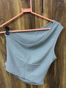 Trendy One Shoulder Ruched Top