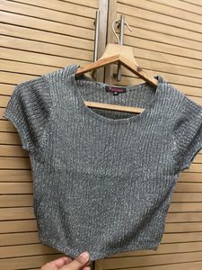 Brand New, Ladies Top, Silver With Lurex