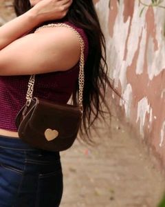 Brown color , heartshape lock medium si
