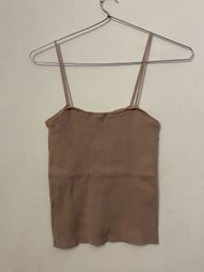 Ribbed Button-Up Camisole Top