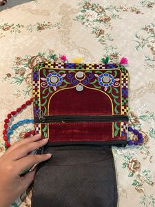 Boho Elephant Embroidered Sling Bag