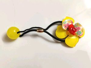 Cute Yellow Flower Hair Tie (pack of 2)