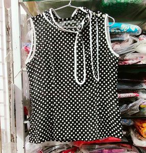 Chic Polka Dot Sleeveless Top
