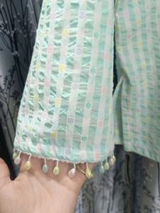 sea green Multi Textured Kurta