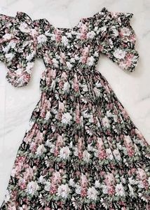 Floral Puff Sleeve Maxi Dress