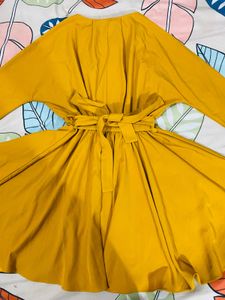 Mustard Yellow Fit and Flare Dress