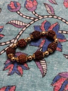 Rudraksha Bracelet with Gold Beads