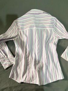 Striped Button-Up Chic Fitted Shirt
