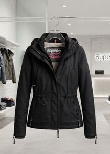Superdry Black Lined Parka Jacket