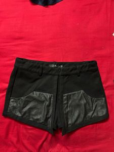 Alexander Wang Black Leather Trim Shorts