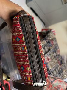 Boho Red Patterned Crossbody Bag