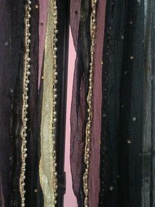 Elegant Black Dupatta with Gold Embellishments