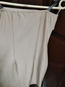 Beige Strapless Mini Dress