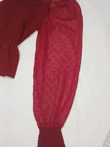 Chic Red Peplum Top