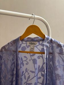 Sheer Floral Print Over Coat