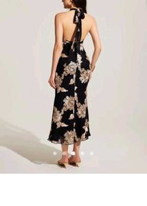 Floral Halter Neck Midi Dress