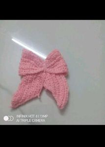 Handmade Pink Bow Hair Tie