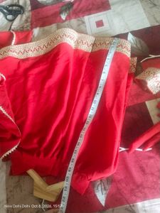 Vibrant Red Lehenga Skirt