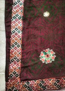 Embroidered Saree With Blouse🤎