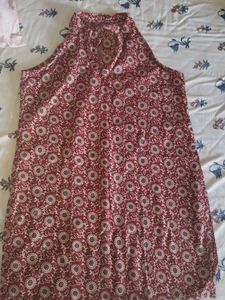 Maroon Floral Print Kurta