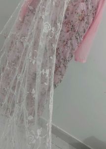 Pink Floral Kurta with Dupatta