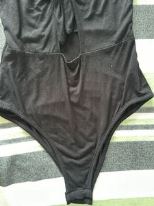 Shein Black Knot Front Bodysuit
