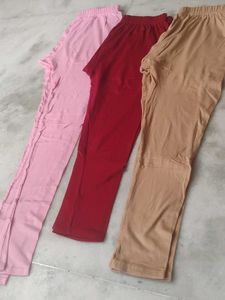 Comfortable Cotton Leggings - Pack of 3