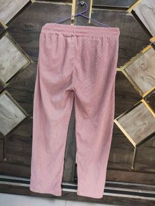 Pink Corduroy Wide Leg Pants