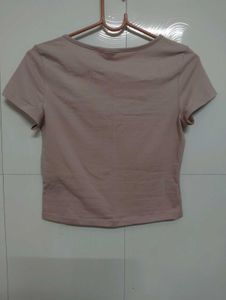 Soft Pink Square Neck T-Shirt