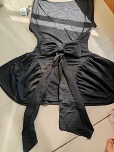 Chic Black Textured Sleeveless Dress