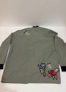 Embroidered Olive Green Jacket oversized