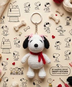Handmade Crochet Snoopy Keychain