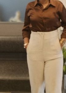 Satin Button-Up Shirt