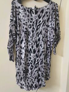 Leopard Print Casual Tunic Top