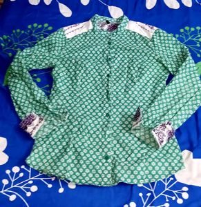 Green Floral Print Shirt