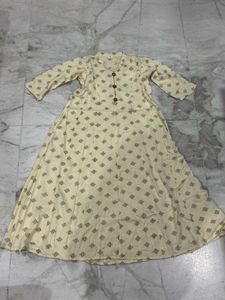 Elegant Cream Printed Kurta
