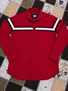 maroon Striped Long Sleeve Shirt