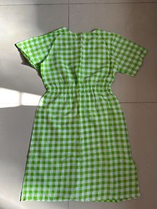 Green Gingham Casual Summer Dress
