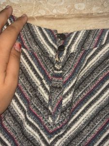 Striped Sleeveless Mock Neck Top