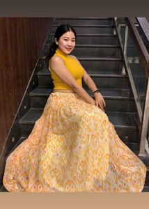 Aliaa bhatt Yellow Printed Maxi Skirt